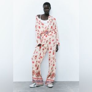 ZARA floral printed pants .